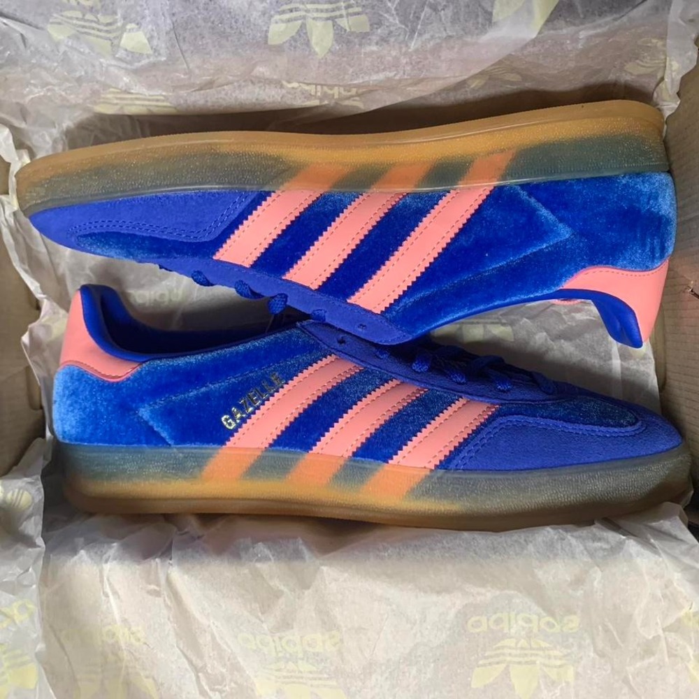 Blue and pink Adidas Gazelle‎ trainers 7 Women